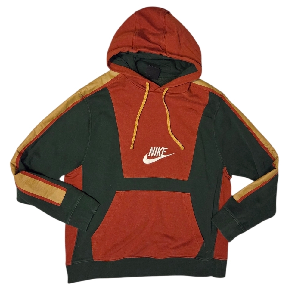 *rare* Nike Sport Club Fleece Colorblock Hoodie Sweatshirt Men's Center Swoosh